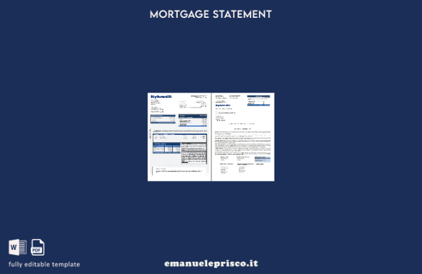 stile verificato Estratto conto mutuo bancario Danimarca Nykredit, pagine, model